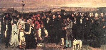  gustav lienzo - Un entierro en Ornans pintor del realismo realista Gustave Courbet
